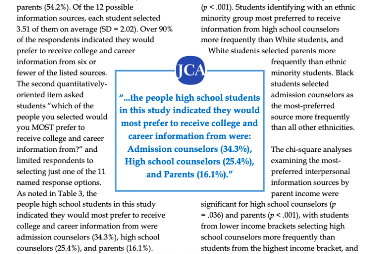 Student Preferences for College and Career Information, by Laura Owen, Timothy A. Poynton, and Raeal Moore