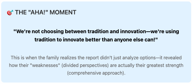 Steering's dashboard example where they share family's feelings and joy for a holistic career planning and life design experience.